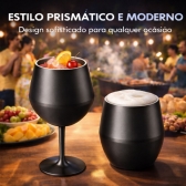 Copo Térmico 2 em 1 Aço Inox 400ml Taça Bebida Fria Quente - Preta