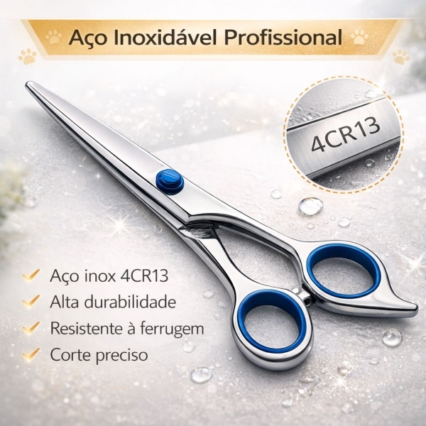Kit Tosa Pet Profissional Pente Tesouras Alicate Cães Gatos