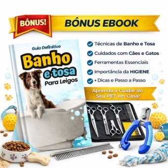 Kit Tosa Pet Profissional Pente Tesouras Alicate Cães Gatos