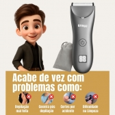Depilador Masculino Partes Intimas Portátil À Prova D´ Água - Cinza/Prata