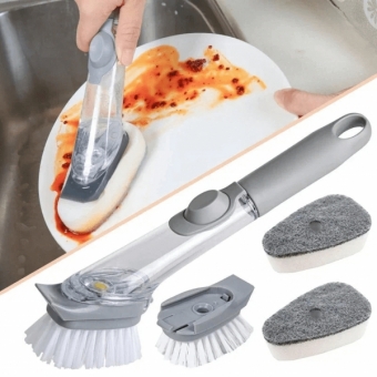 ESCOVA DE LIMPEZA 2 EM 1 DISPENSER DETERGENTE