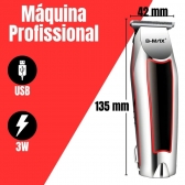 Kit Maquina Profissional Cortar Cabelo Acabamento Aparador Preto