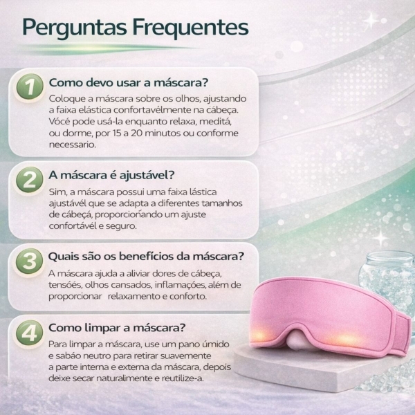 Máscara Gel Terapêutica Fria Quente Dor Cabeça e Olhos - Rosa