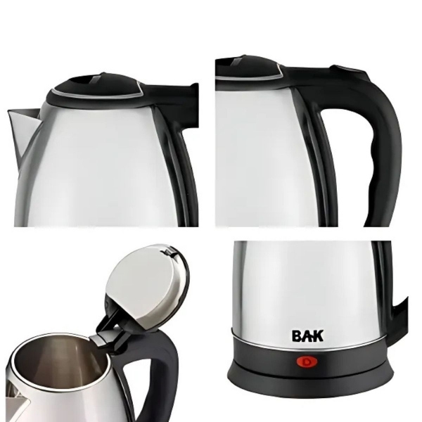 Chaleira Elétrica Inox 1,8 Litros Jarra Bule BAK Cor Prata