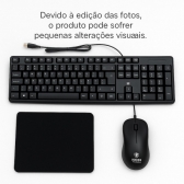 Kit mouse & teclado com fio escritório macio mouse pad preto
