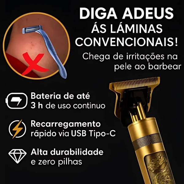 Kit Maquina De Cortar Cabelo Dragao Aparador Pelos De Nariz