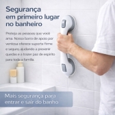 Barra de Apoio para Banheiro com Ventosa Sem Furo Segurança