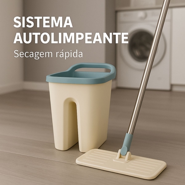 Mop limpeza 6L com balde articulado esfregão multiuso casa