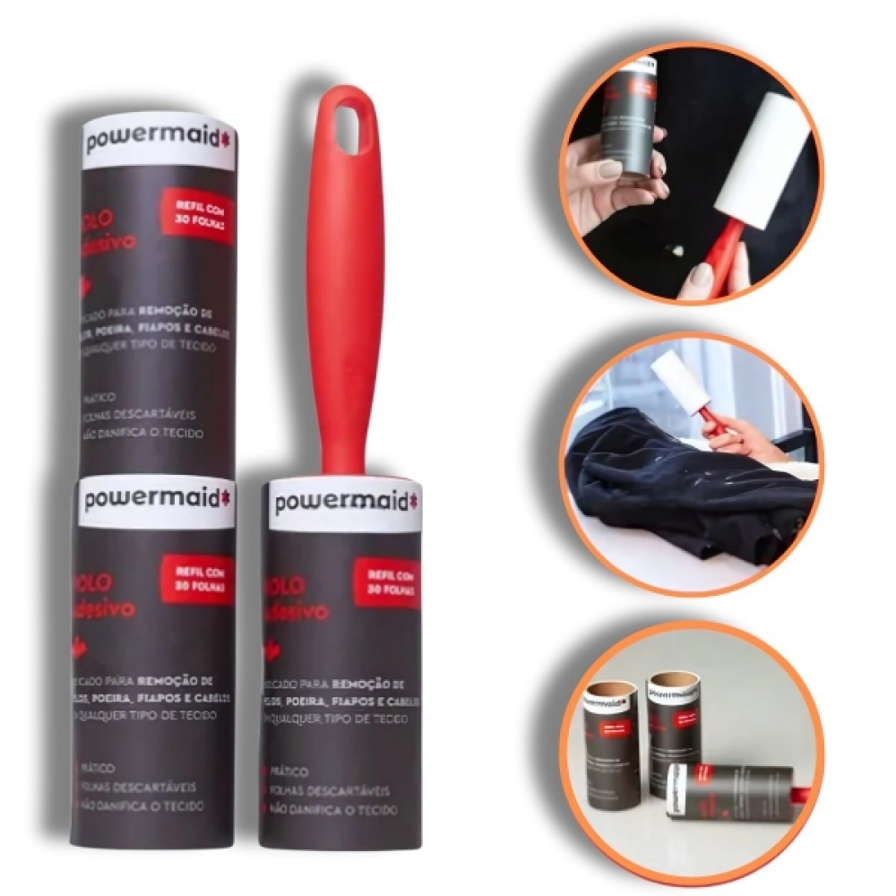 Rolo Adesivo Removedor De Tira Pelos Roupas Sofa Com 3 Refil
