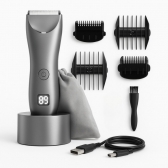 Depilador Masculino Partes Intimas Portátil À Prova D´ Água - Cinza/Prata