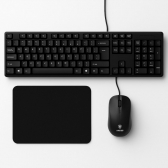 Kit mouse & teclado com fio escritório macio mouse pad preto