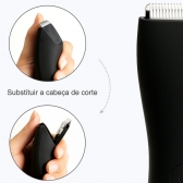 Depilador Masculino Partes Intimas Portátil À Prova D´ Água - Cinza/Prata