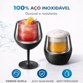 Copo Térmico 2 em 1 Aço Inox 400ml Taça Bebida Fria Quente - Preta
