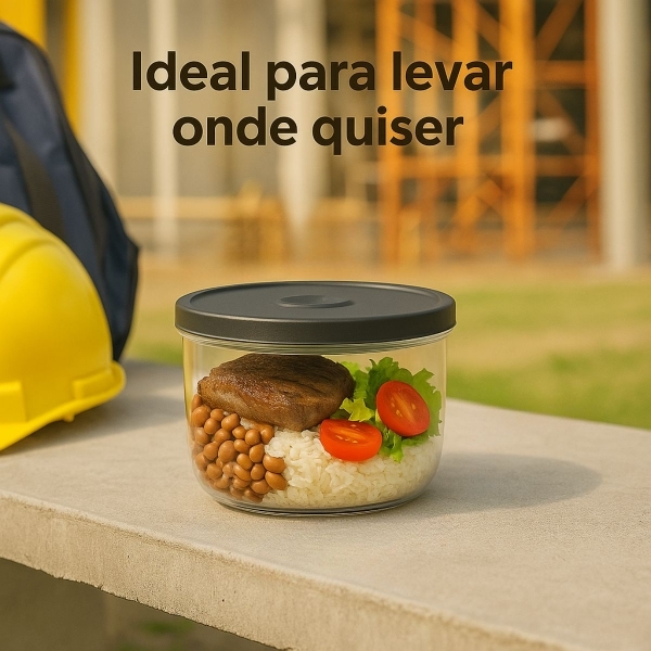 Conjuntos de potes Herméticos Alimentos Marmita Fit redondo