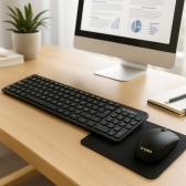 Kit Teclado Mouse Wireless Mouse pad Escritório Silencioso