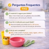 Kit Alimentação Infantil 4 Peças Bebê Livre BPA 0 a 24 Meses - Prato Vermelho