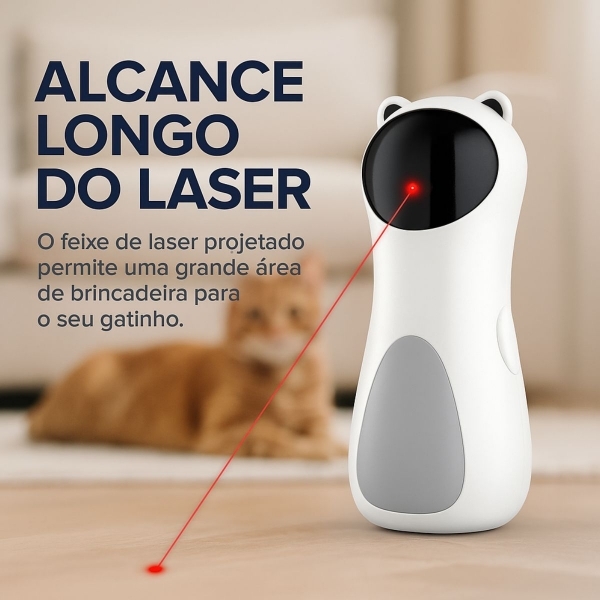 Brinquedo Laser Automático Giratório para Gatos