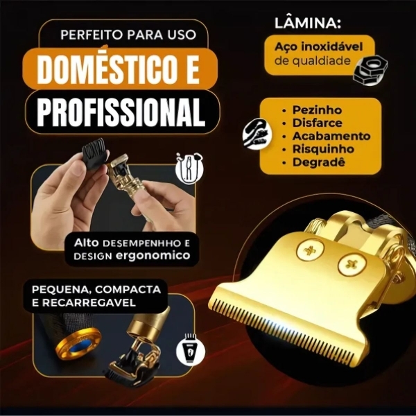 Kit Maquina De Cortar Cabelo Dragao Aparador Pelos De Nariz