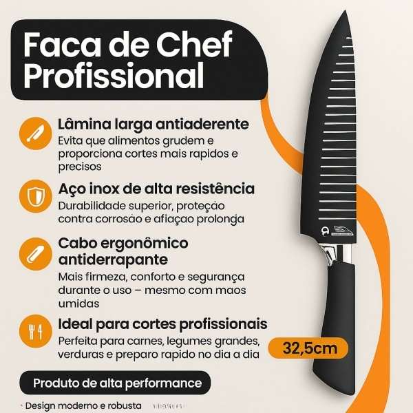 Kit Facas Cozinha 6 Peças Aço Inox Com Tesoura e Descascador