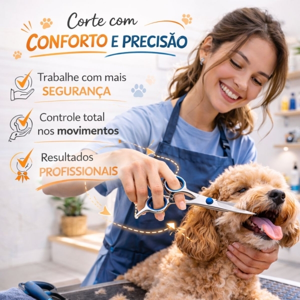 Kit Tosa Pet Profissional Pente Tesouras Alicate Cães Gatos